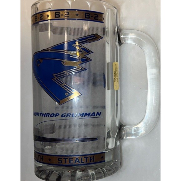 Northrop Grumman Aviation B-2 Stealth Bomber BEER MUG military 22k Gold USA Ofcl - Picture 2 of 12